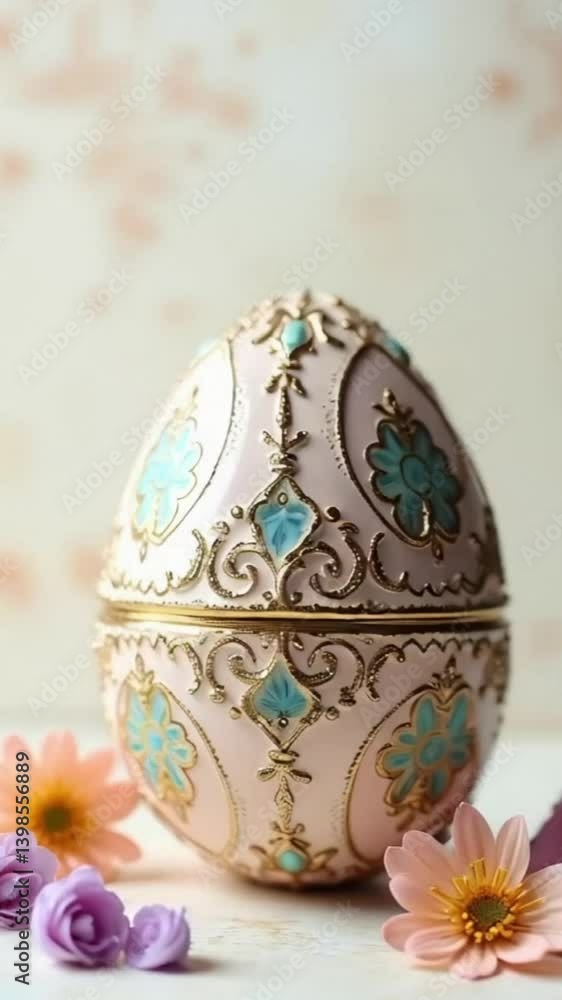 Easter white egg with ornaments design Easter white egg with ornaments design