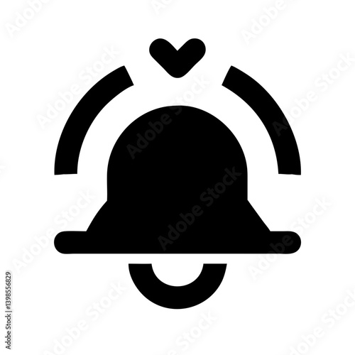 bell ring glyph  vector flat icon