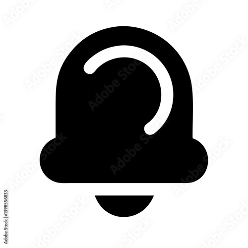 bell ring glyph  vector flat icon