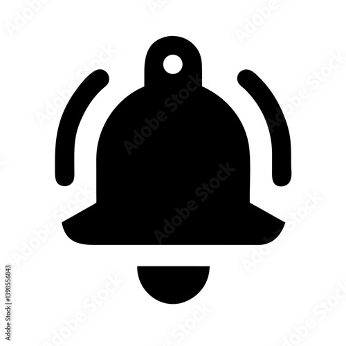 bell ring glyph  vector flat icon
