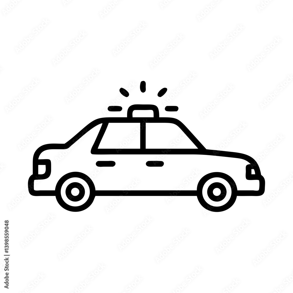 Police Car Icon for Law Enforcement and Security Themes Police Car Icon for Law Enforcement and Security Themes