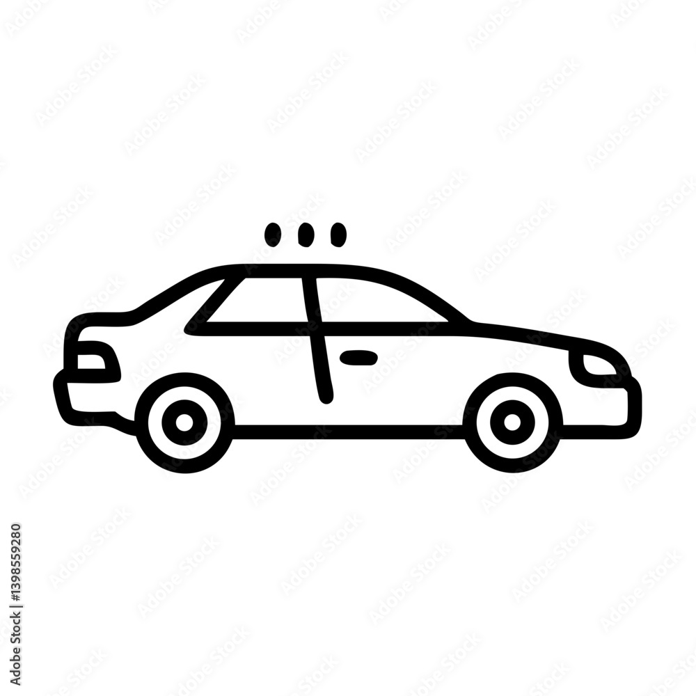 Police Car Icon for Law Enforcement and Security Themes Police Car Icon for Law Enforcement and Security Themes