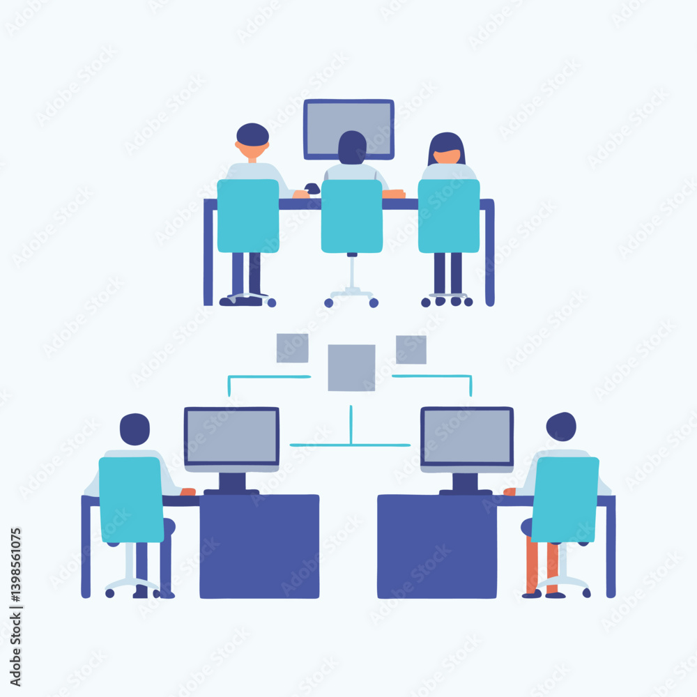 Coworkers in Contemporary Office Workspace Coworkers in Contemporary Office Workspace