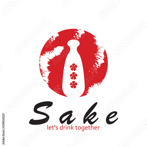 Sake logo icon vectorr illustration template design