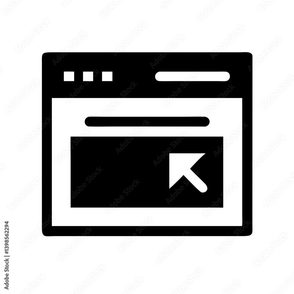browser glyph vector flat icon browser glyph vector flat icon