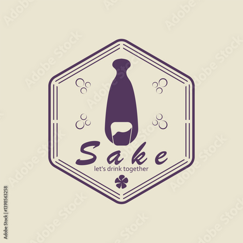 Sake logo icon vectorr illustration template design