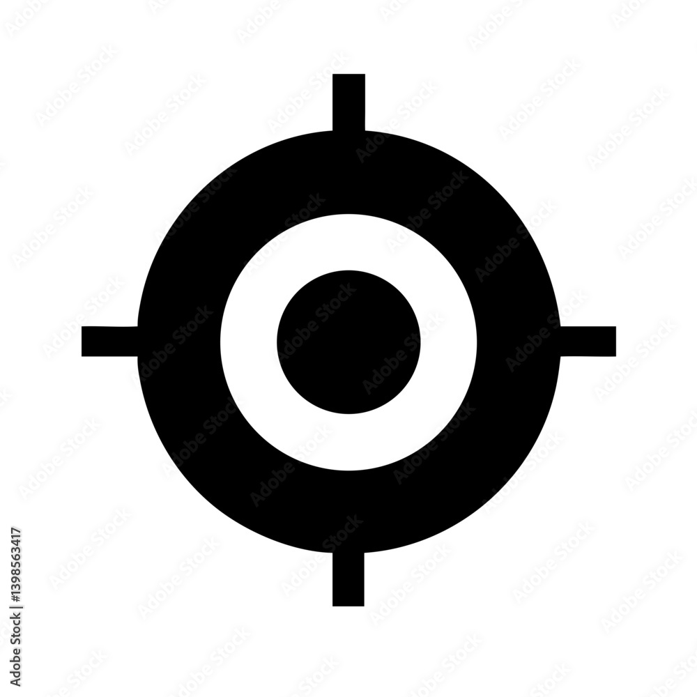 bullseye glyph vector flat icon bullseye glyph vector flat icon
