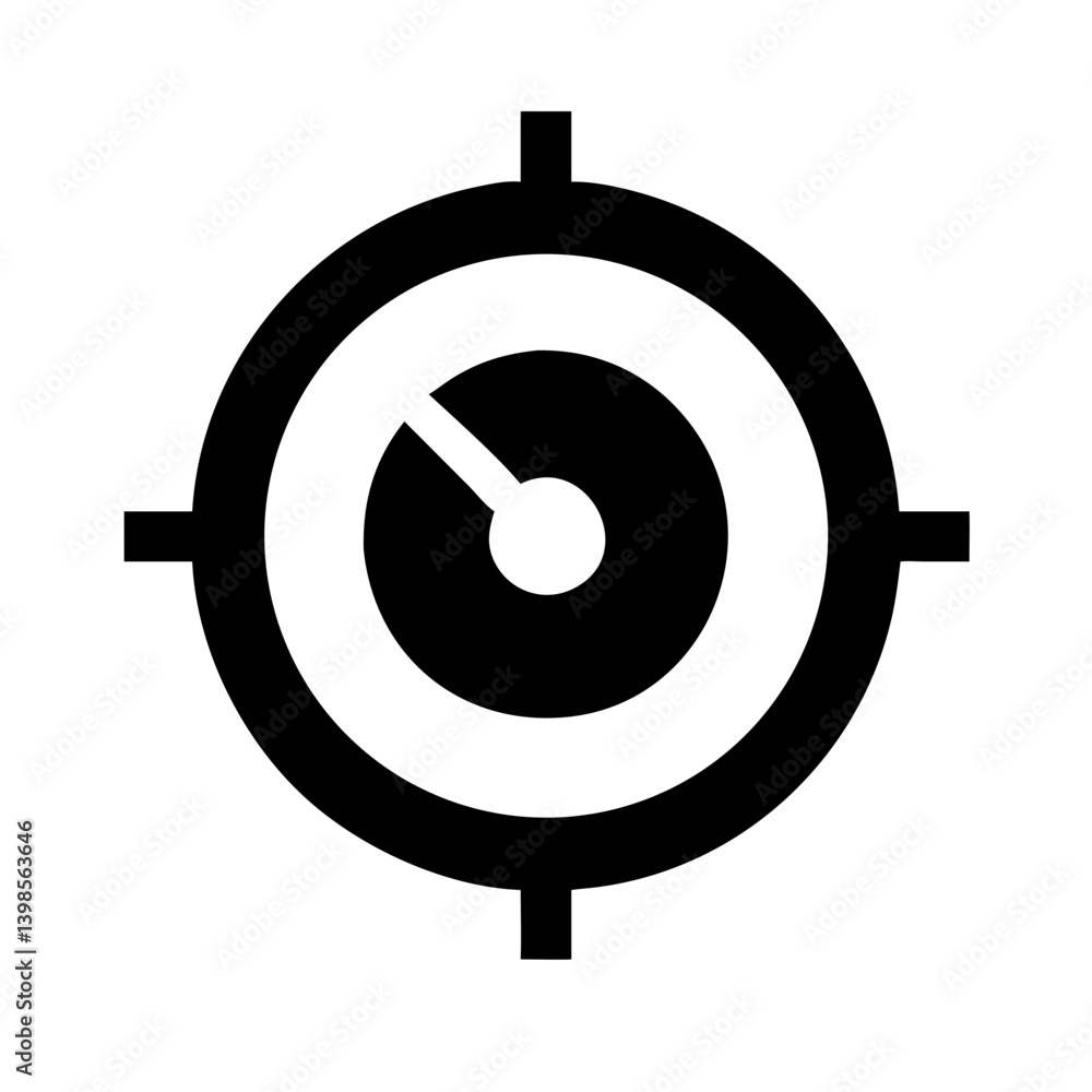 bullseye pointer glyph vector flat icon bullseye pointer glyph vector flat icon