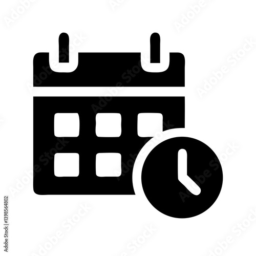 calendar clock  vector flat icon