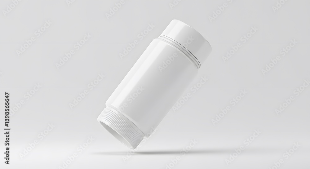 White Cylindrical Container Mockup for Product Branding and Packaging Design White Cylindrical Container Mockup for Product Branding and Packaging Design