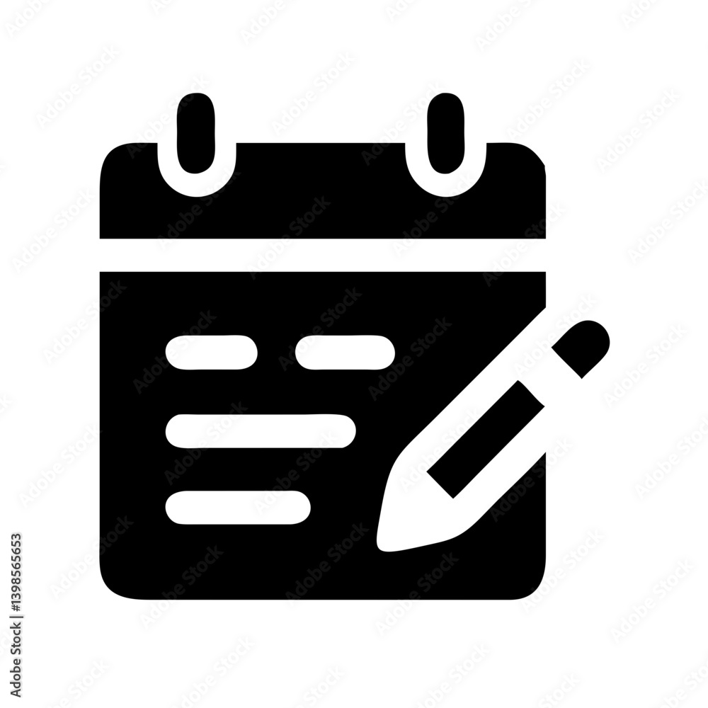 calendar lines pen glyph vector flat icon calendar lines pen glyph vector flat icon