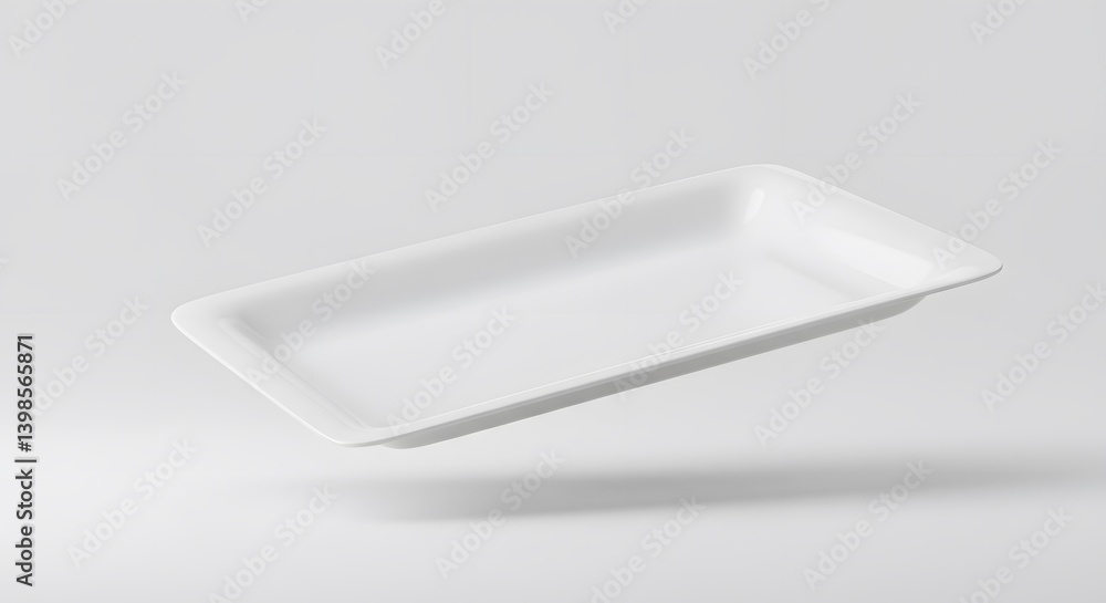 White Rectangular Dish Platter, Elegant Serving Tray, Minimalist Tableware Design for Modern Kitchen White Rectangular Dish Platter, Elegant Serving Tray, Minimalist Tableware Design for Modern Kitchen