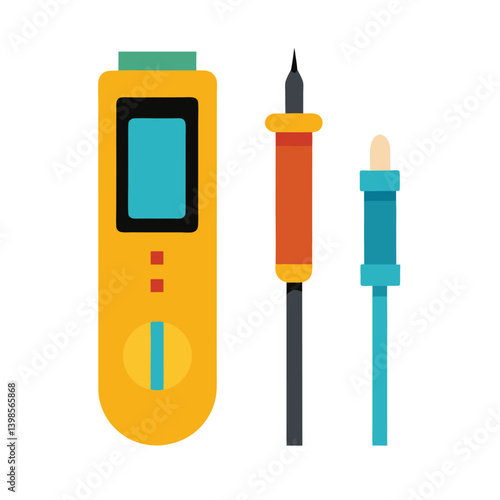  screwdriver and voltage tester on white background