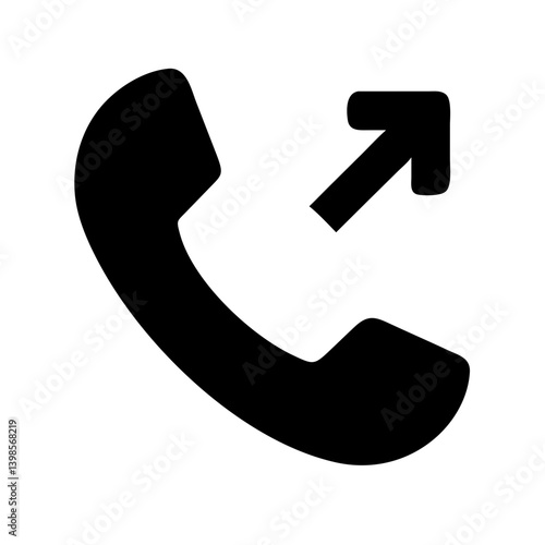 call incoming glyph  vector flat icon