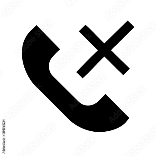 call missed glyph  vector flat icon