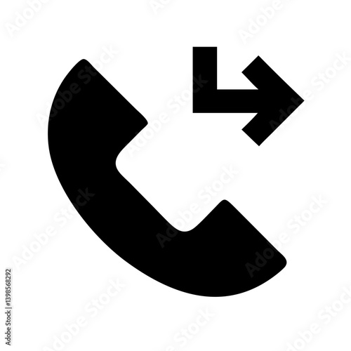call outgoing glyph  vector flat icon