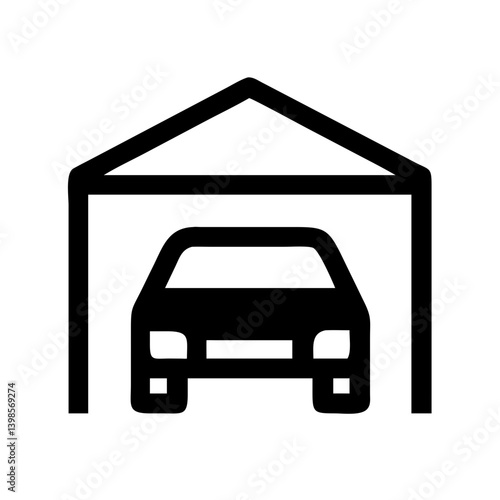 car garage  vector flat icon