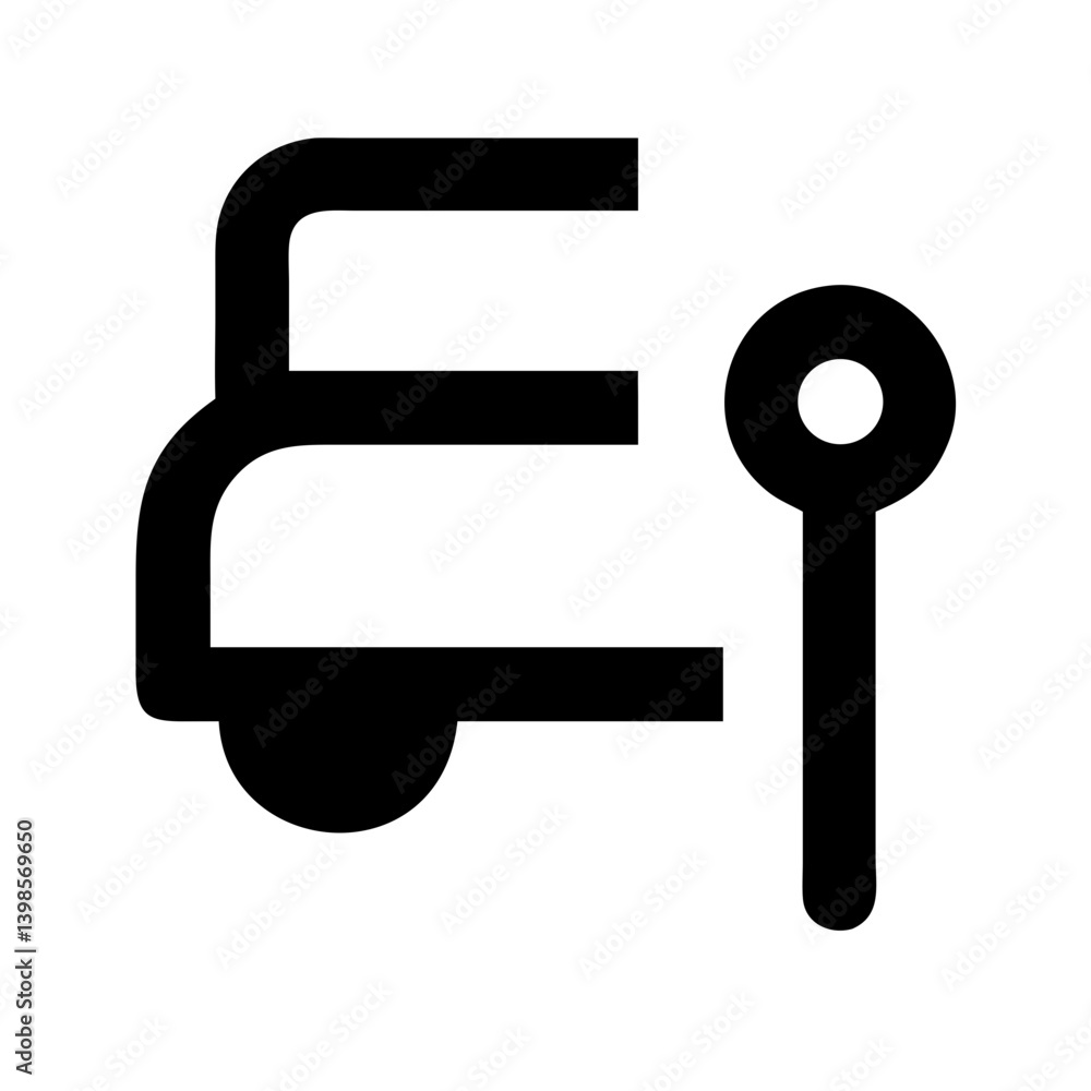car side glyph vector flat icon car side glyph vector flat icon