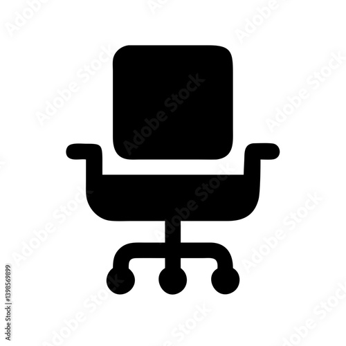 chair office glyph  vector flat icon
