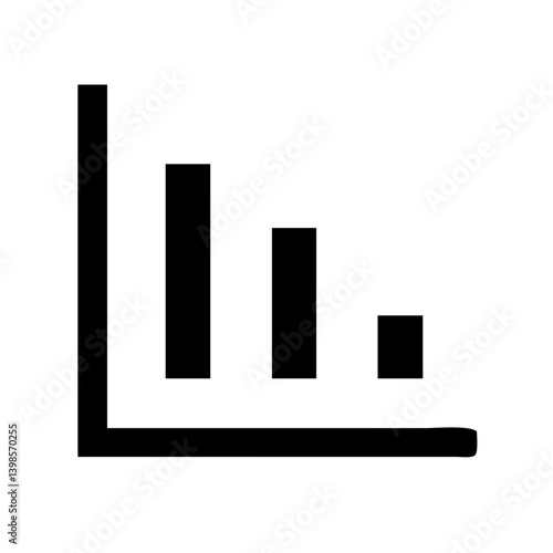 chart histogram glyph  vector flat icon