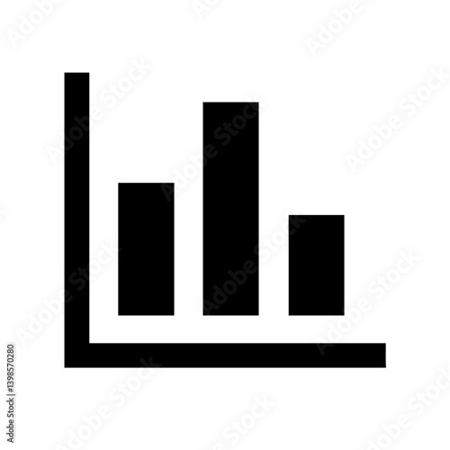 chart histogram glyph  vector flat icon