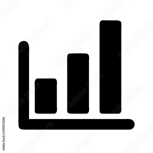 chart histogram glyph  vector flat icon