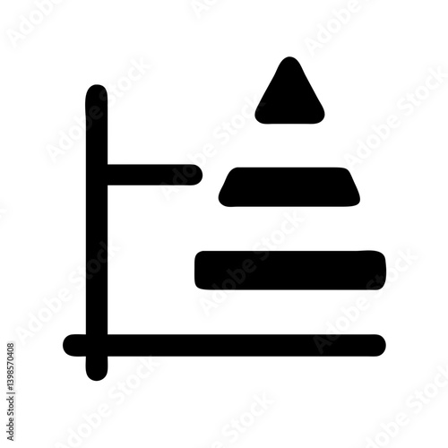 chart line up glyph  vector flat icon