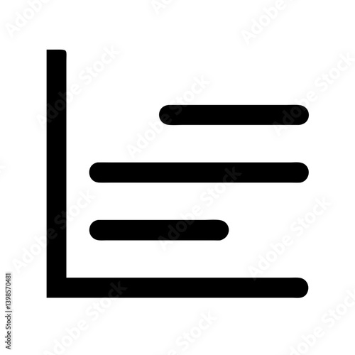 chart line up glyph  vector flat icon