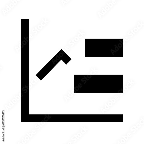 chart line up glyph  vector flat icon