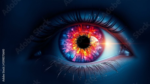 Cosmic Eye A Dazzling Fusion of Color Technology and Nature