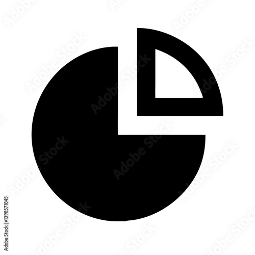 chart pie alt glyph  vector flat icon