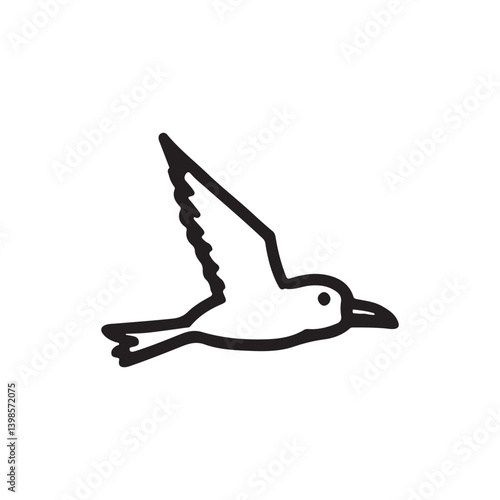 Seagul Bird Logo Icon Vector