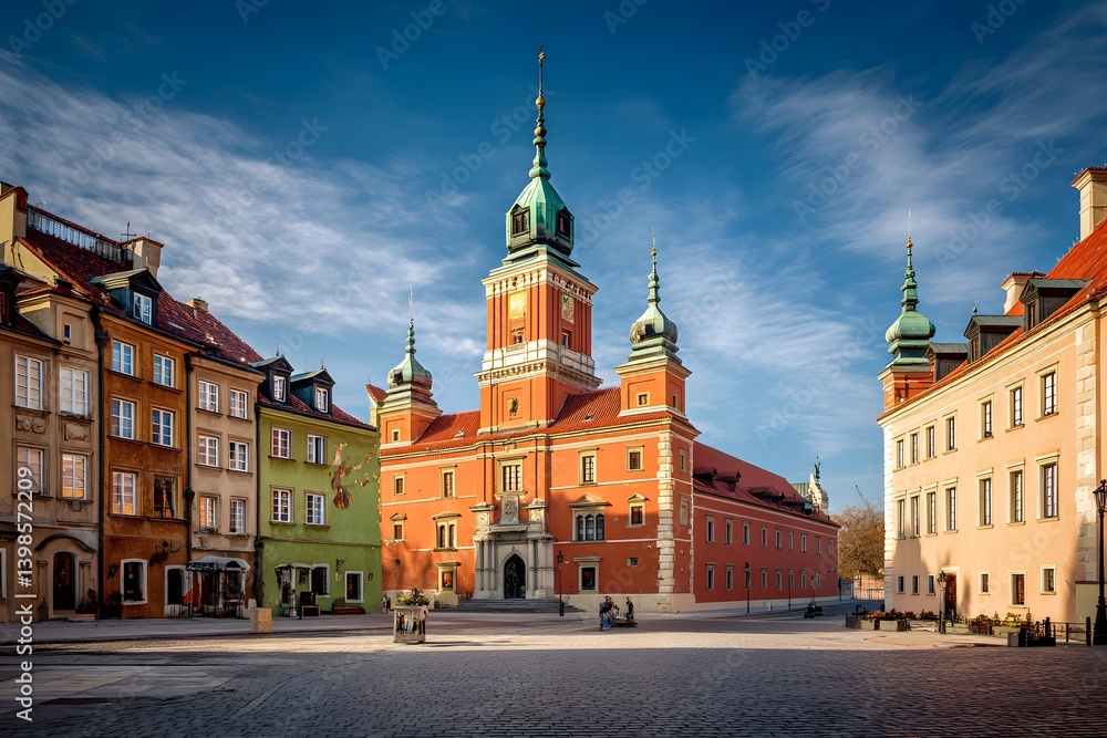 Fototapeta premium Historic Architecture of a City Square: A captivating shot showcasing the architectural beauty of an old town square.