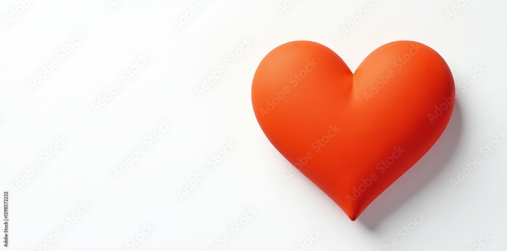Orange heart symbol on white background for love concepts, Valentine's Day, isolated, orange heart Orange heart symbol on white background for love concepts, Valentine's Day, isolated, orange heart