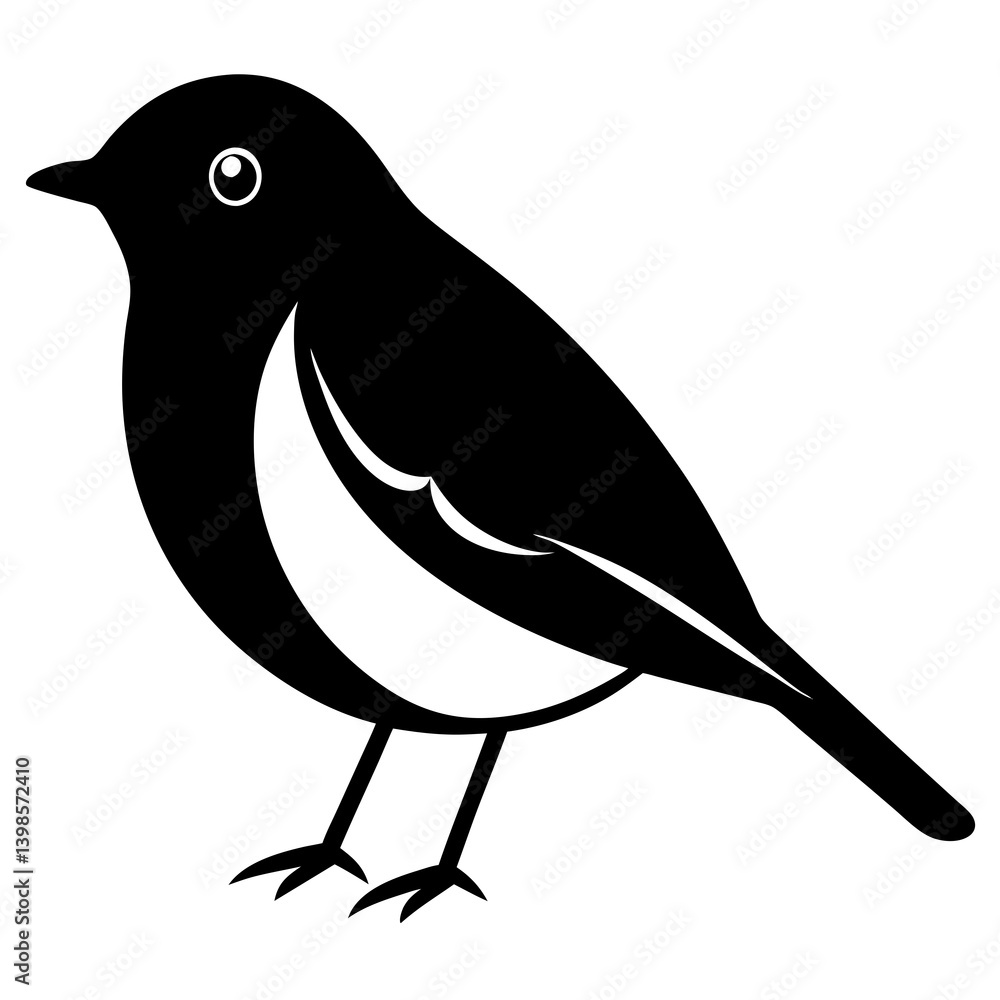 Obraz premium Animal Robin silhouette vector illustrator