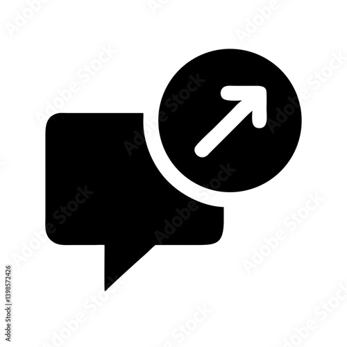 chat arrow grow glyph time check glyph  vector flat icon