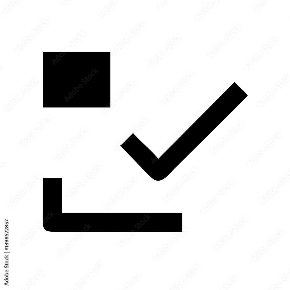 check glyph  vector flat icon