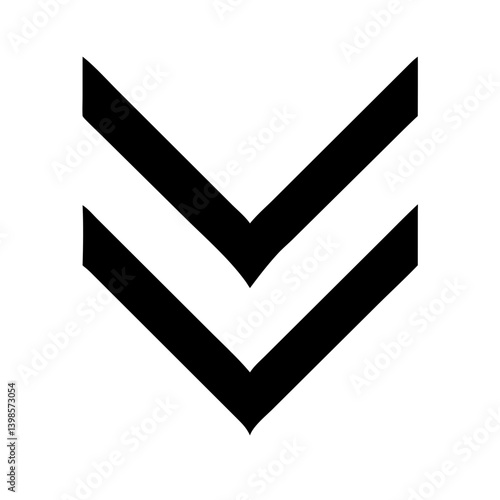 chevron double down  vector flat icon