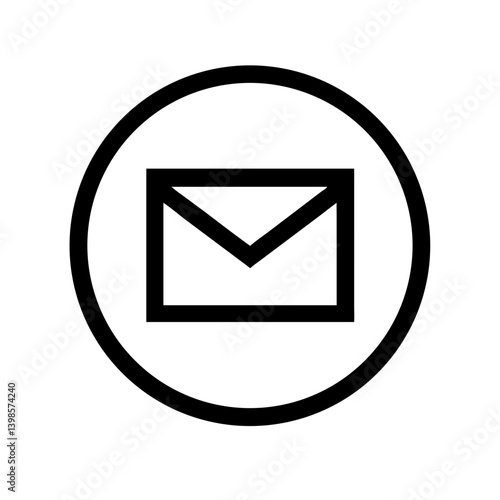 circle envelope  vector flat icon