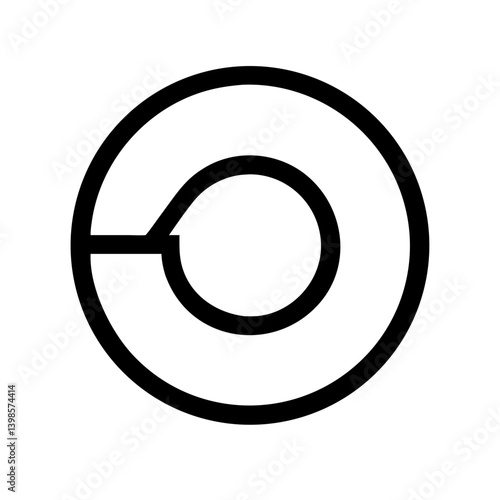 circle envelope glyph  vector flat icon