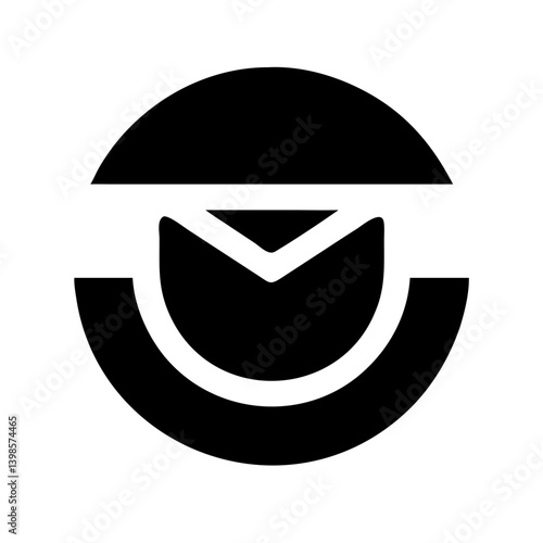circle envelope glyph  vector flat icon