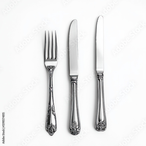 knife and fork isolated