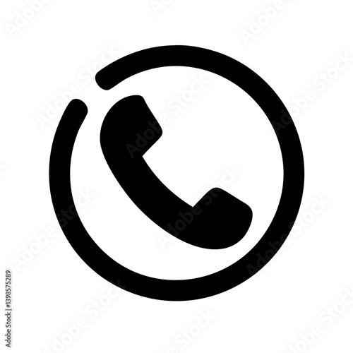 circle phone hangup glyph  vector flat icon