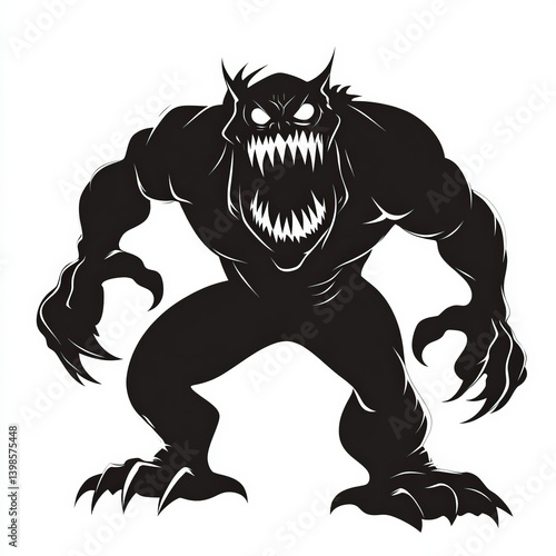 scary monster silhouette , ...