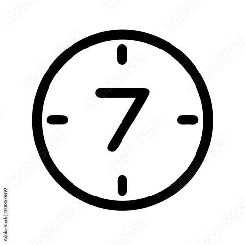 clock seven  vector flat icon