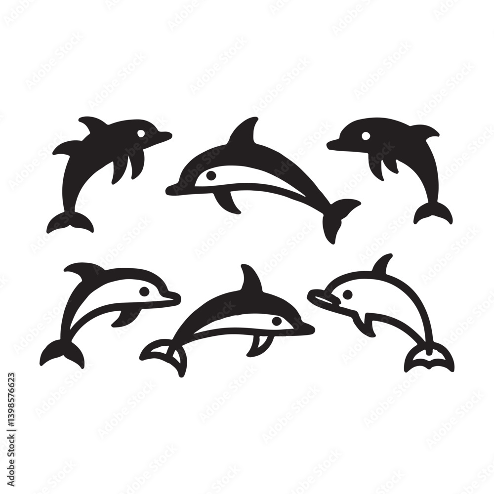 Naklejka premium set of dolphin