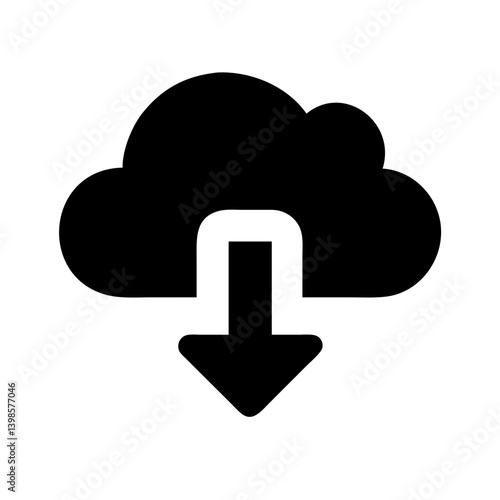 cloud download alt  vector flat icon