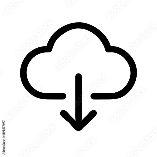 cloud download alt  vector flat icon