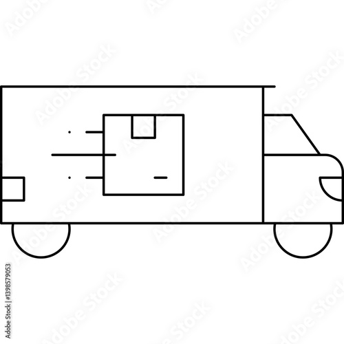 Delivery Truck single vector illustration icon