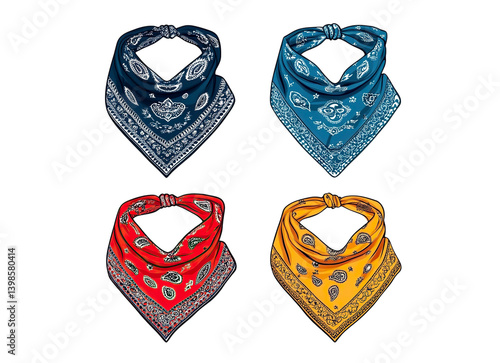 Set of colorful bandana